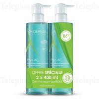 ADERMA PHYS-AC GEL MOUSSANT PURIFIANT 2X400ML
