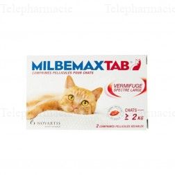 Milbemax Tab Vermifuge Spectre Large pour Chats de Plus de 2kg 2 comprimés