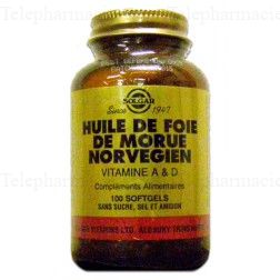 SOLGAR Huile de foie de morue norv&eacute;gien 100 g&eacute;lules